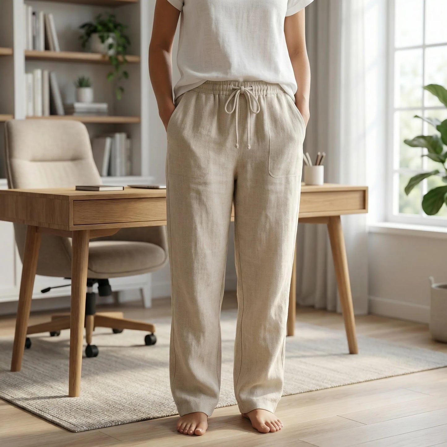 Brezali | Casual Drawstring Waist Trousers