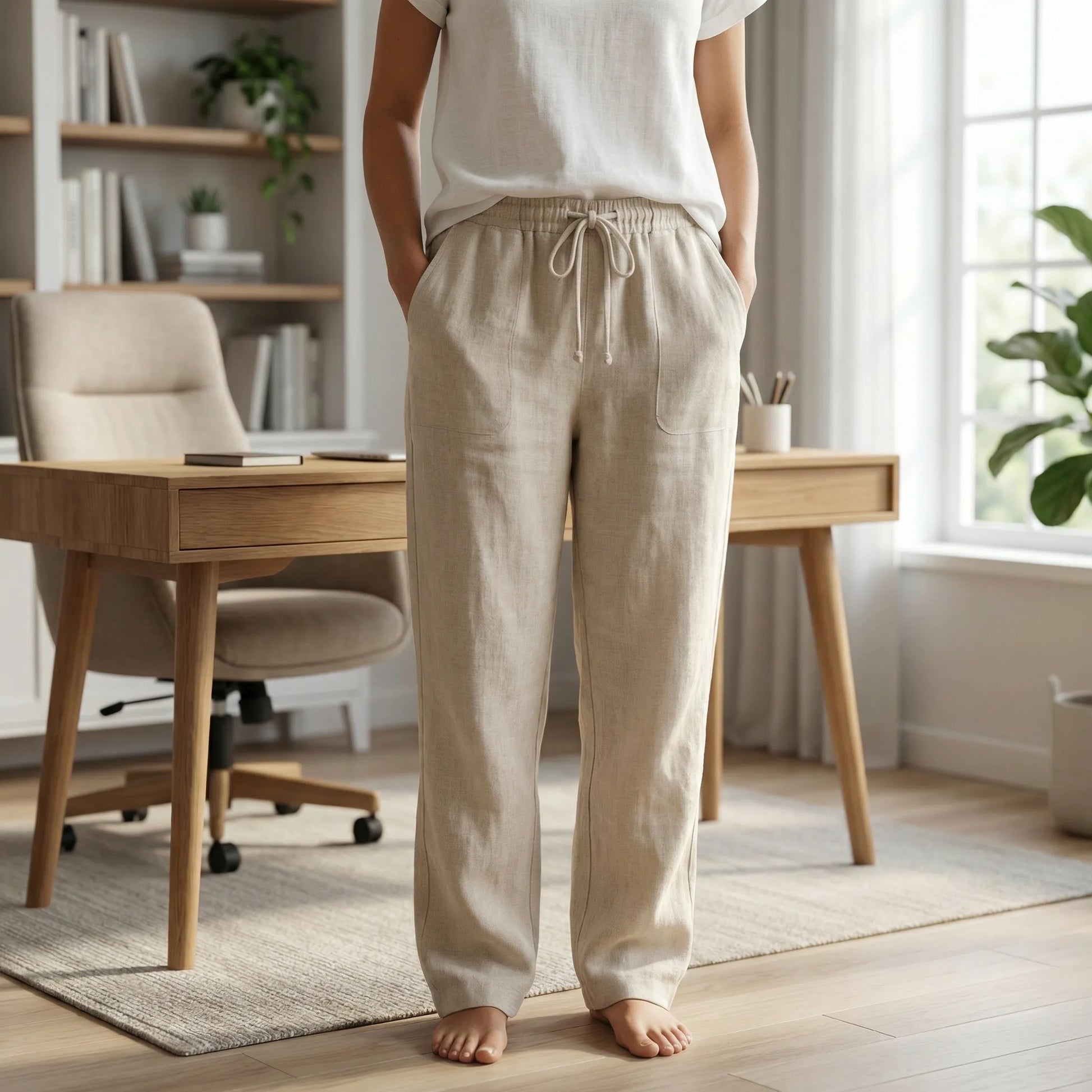 Brezali | Casual Drawstring Waist Trousers