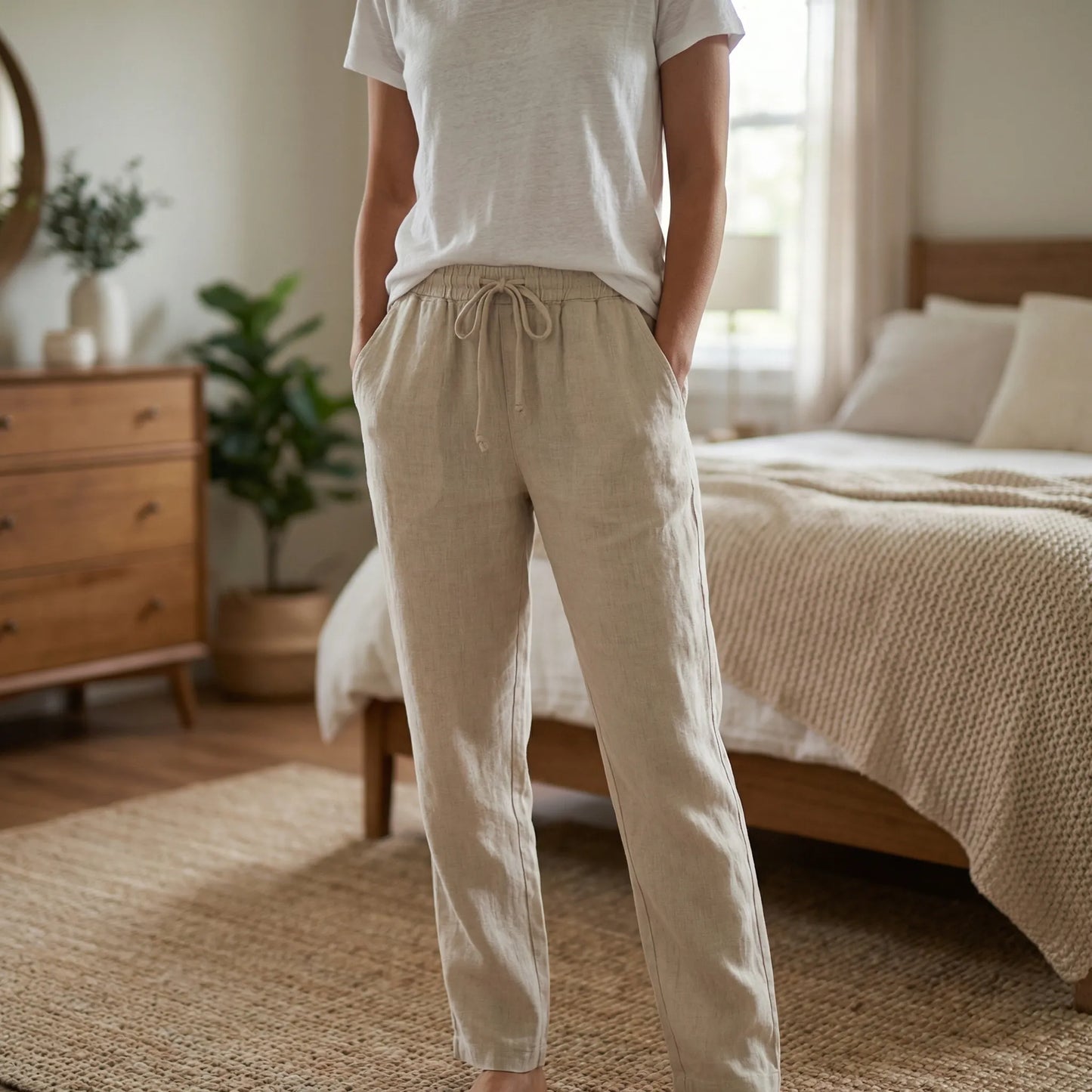 Brezali | Casual Drawstring Waist Trousers