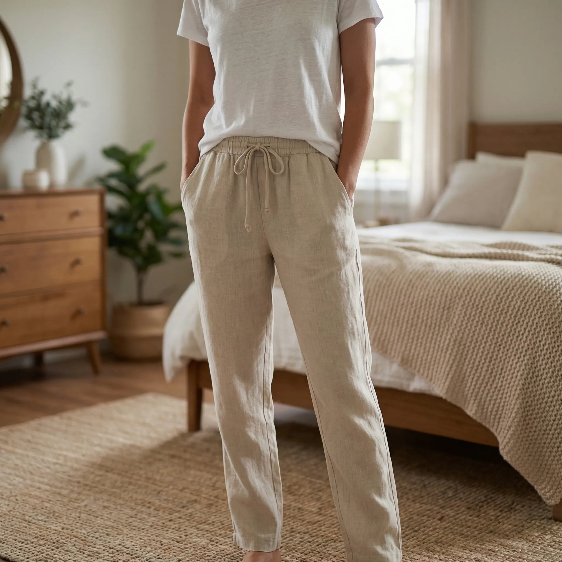 Brezali | Casual Drawstring Waist Trousers