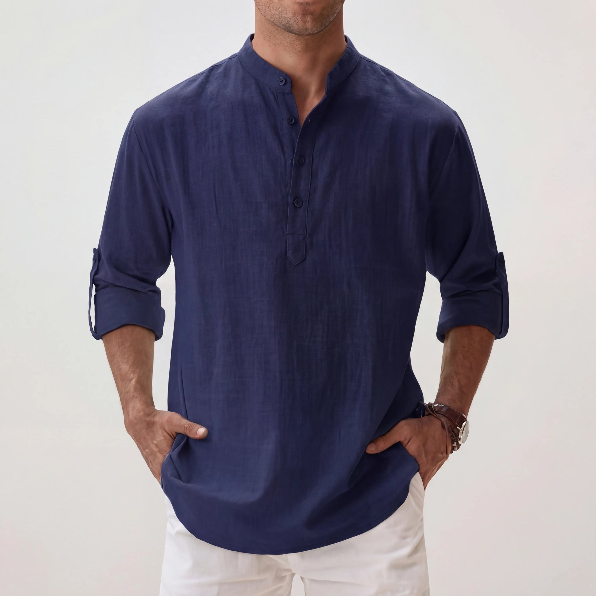Brezalo - Relaxed Fit Henley Summer Shirt