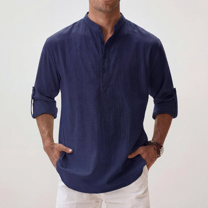 Brezalo - Relaxed Fit Henley Summer Shirt
