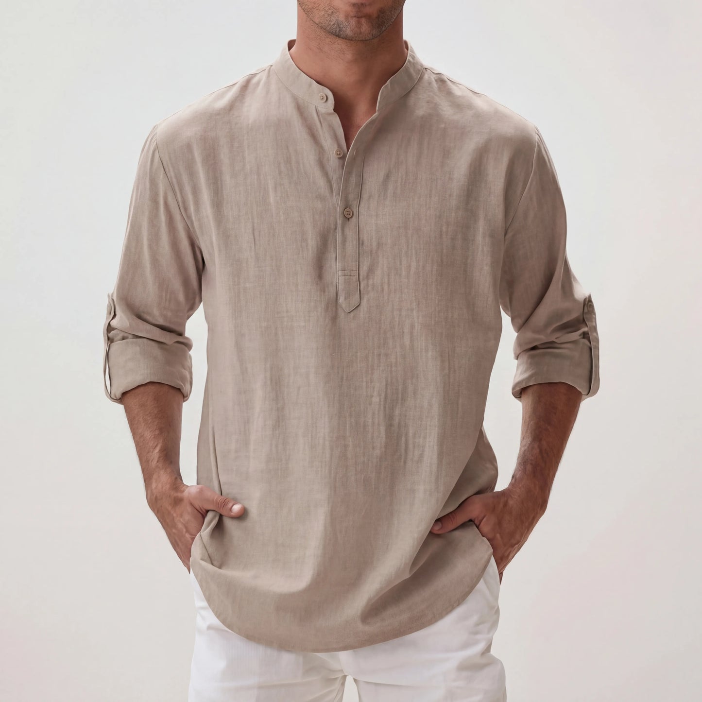 Brezalo - Relaxed Fit Henley Summer Shirt
