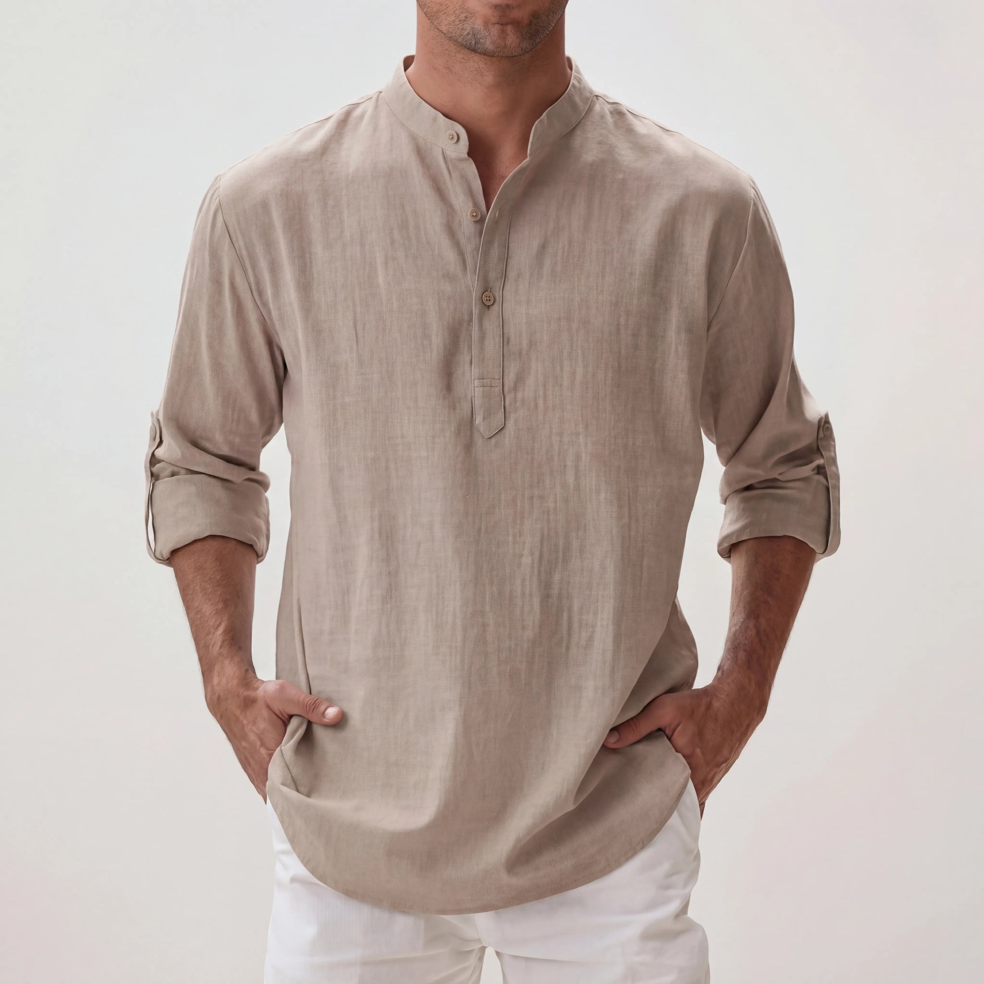 Brezalo - Relaxed Fit Henley Summer Shirt