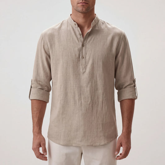 Brezalo - Relaxed Fit Henley Summer Shirt