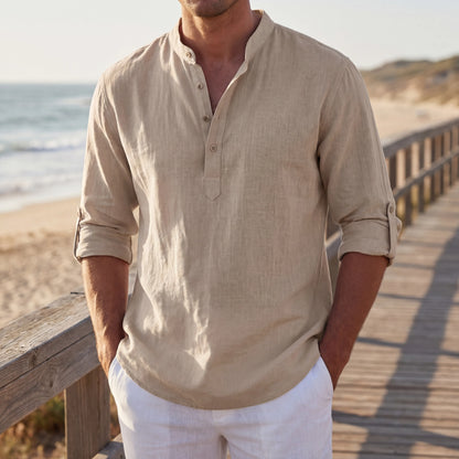Brezalo - Relaxed Fit Henley Summer Shirt
