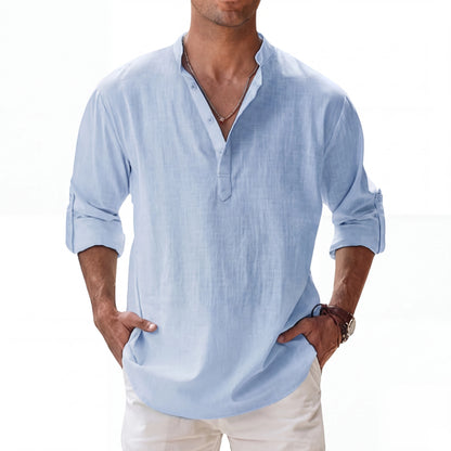 Brezalo - Relaxed Fit Henley Summer Shirt