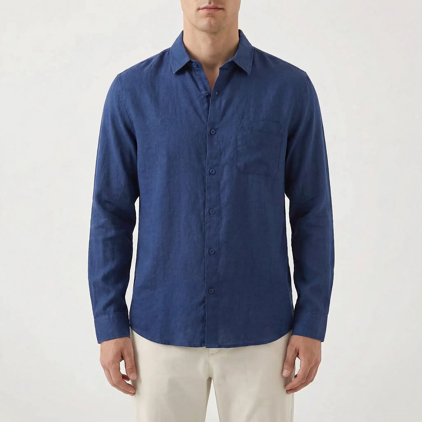 Brezzelo | Long Sleeve Button-Up Casual Shirt