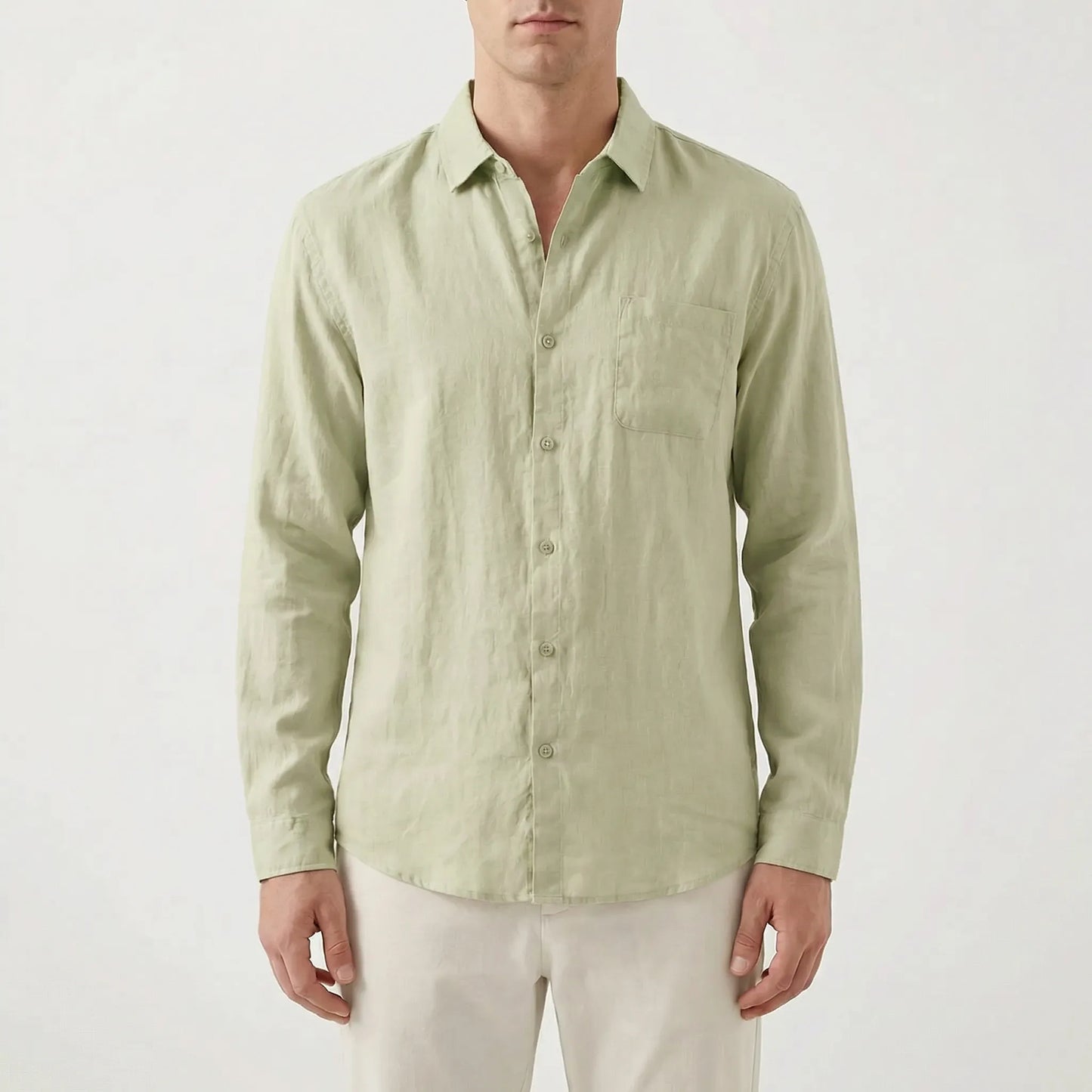 Brezzelo | Long Sleeve Button-Up Casual Shirt