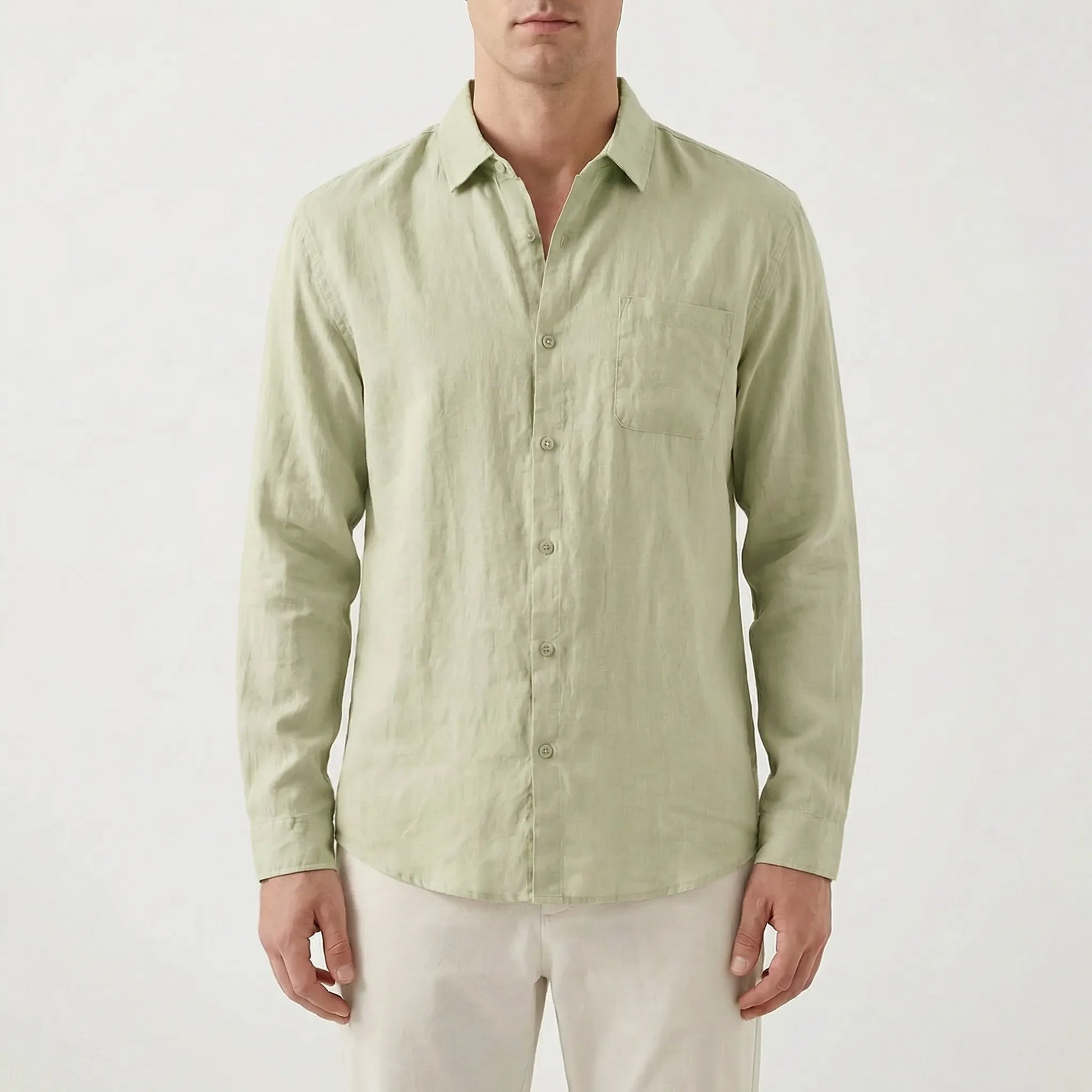 Brezzelo | Long Sleeve Button-Up Casual Shirt