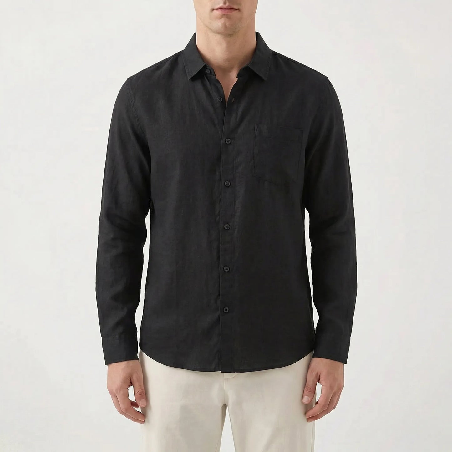 Brezzelo | Long Sleeve Button-Up Casual Shirt