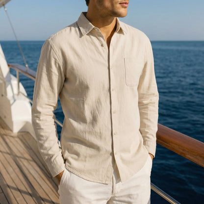 Brezzelo | Long Sleeve Button-Up Casual Shirt