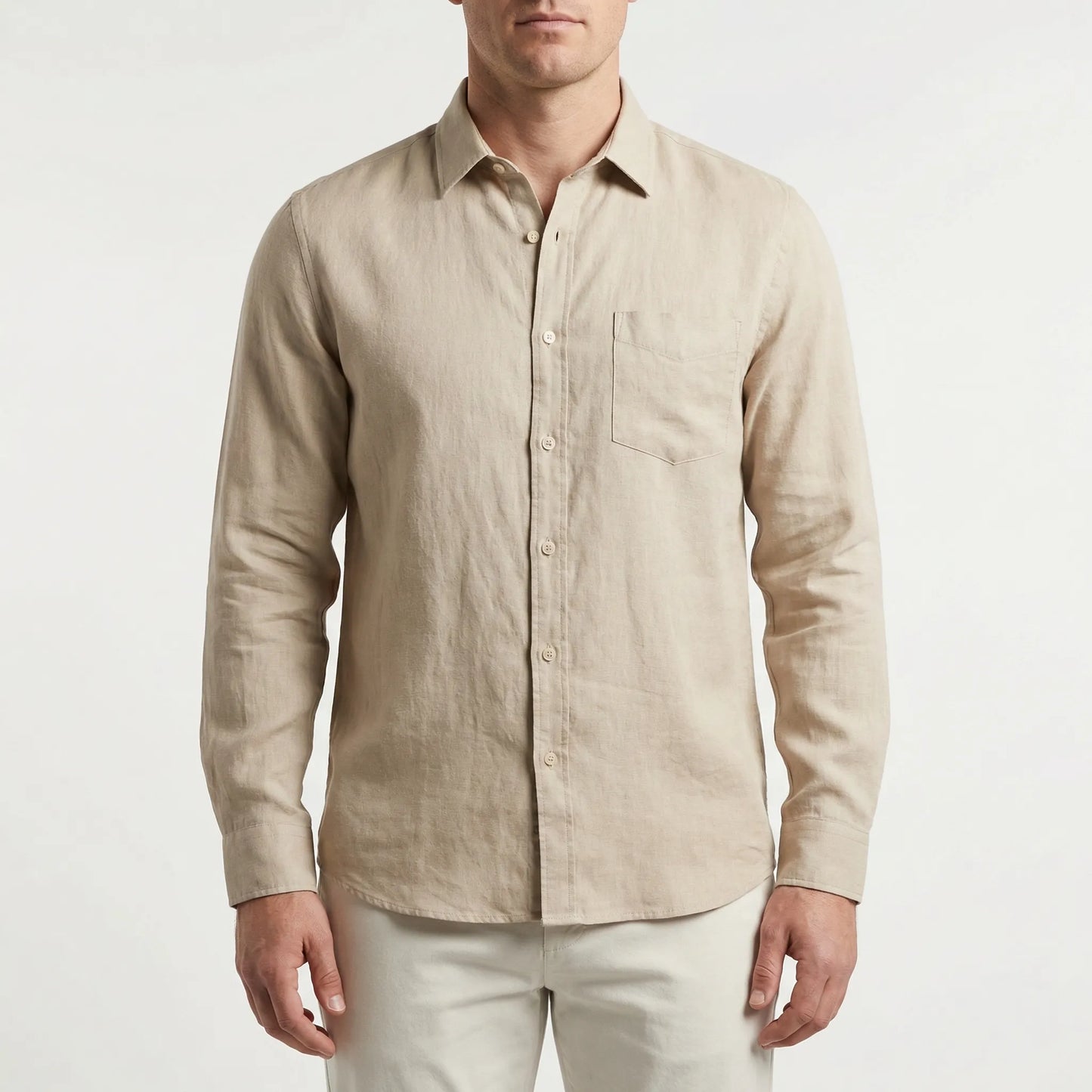 Brezzelo | Long Sleeve Button-Up Casual Shirt
