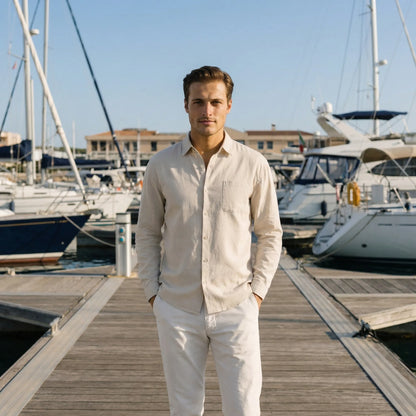 Brezzelo | Long Sleeve Button-Up Casual Shirt