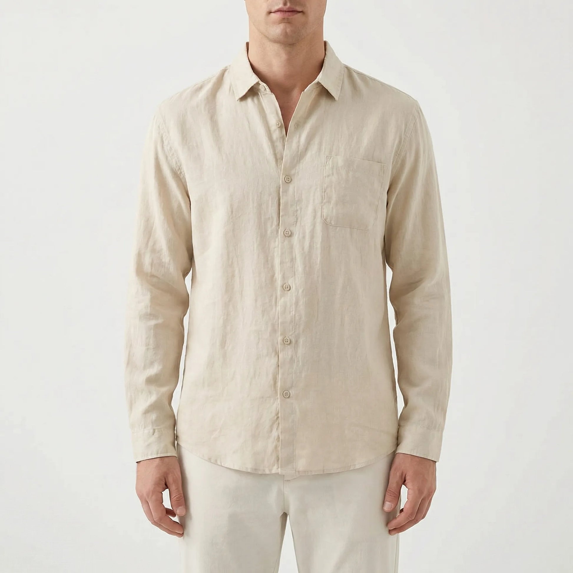 Brezzelo | Long Sleeve Button-Up Casual Shirt