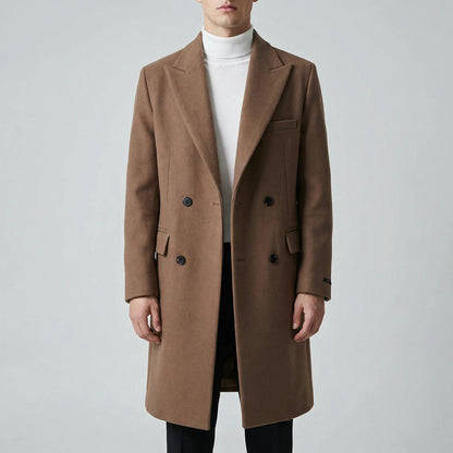 Brumfeld - Double-Breasted Long Overcoat For Men