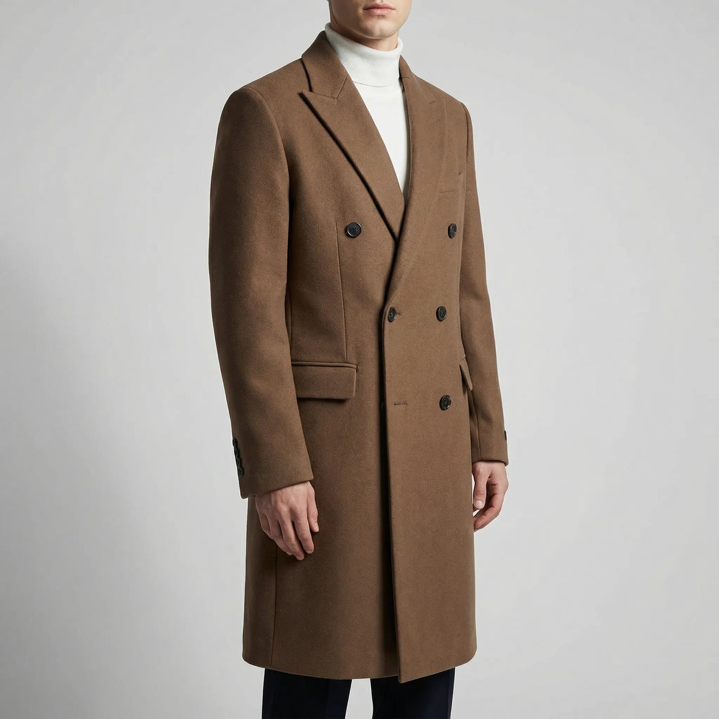 Brumfeld - Double-Breasted Long Overcoat For Men