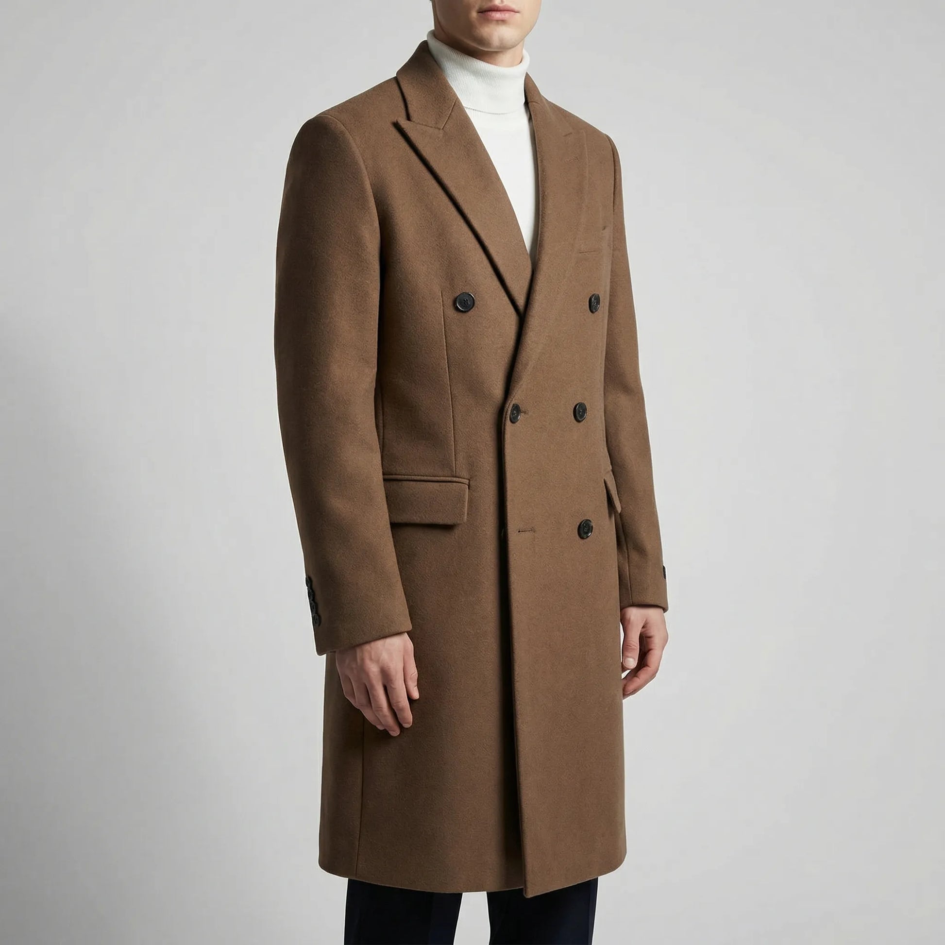 Brumfeld - Double-Breasted Long Overcoat For Men