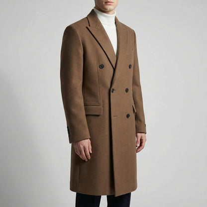 Brumfeld - Double-Breasted Long Overcoat For Men