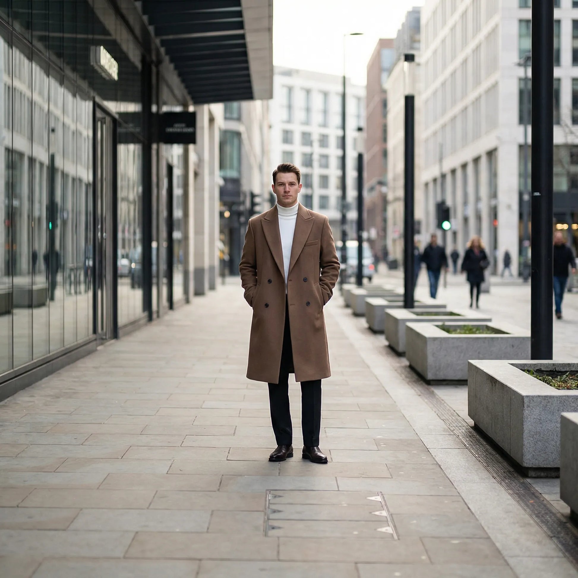 Brumfeld - Double-Breasted Long Overcoat For Men