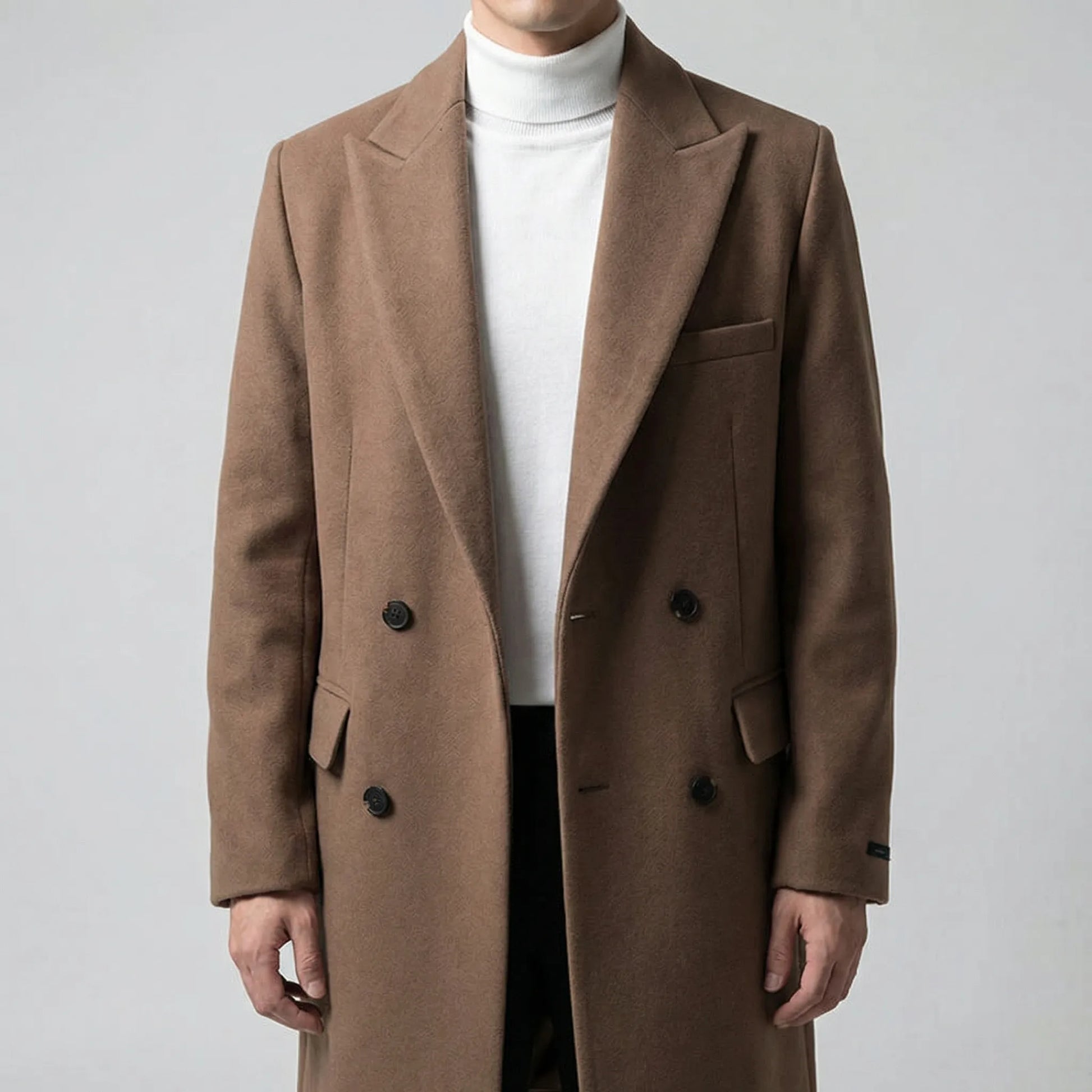 Brumfeld - Double-Breasted Long Overcoat For Men