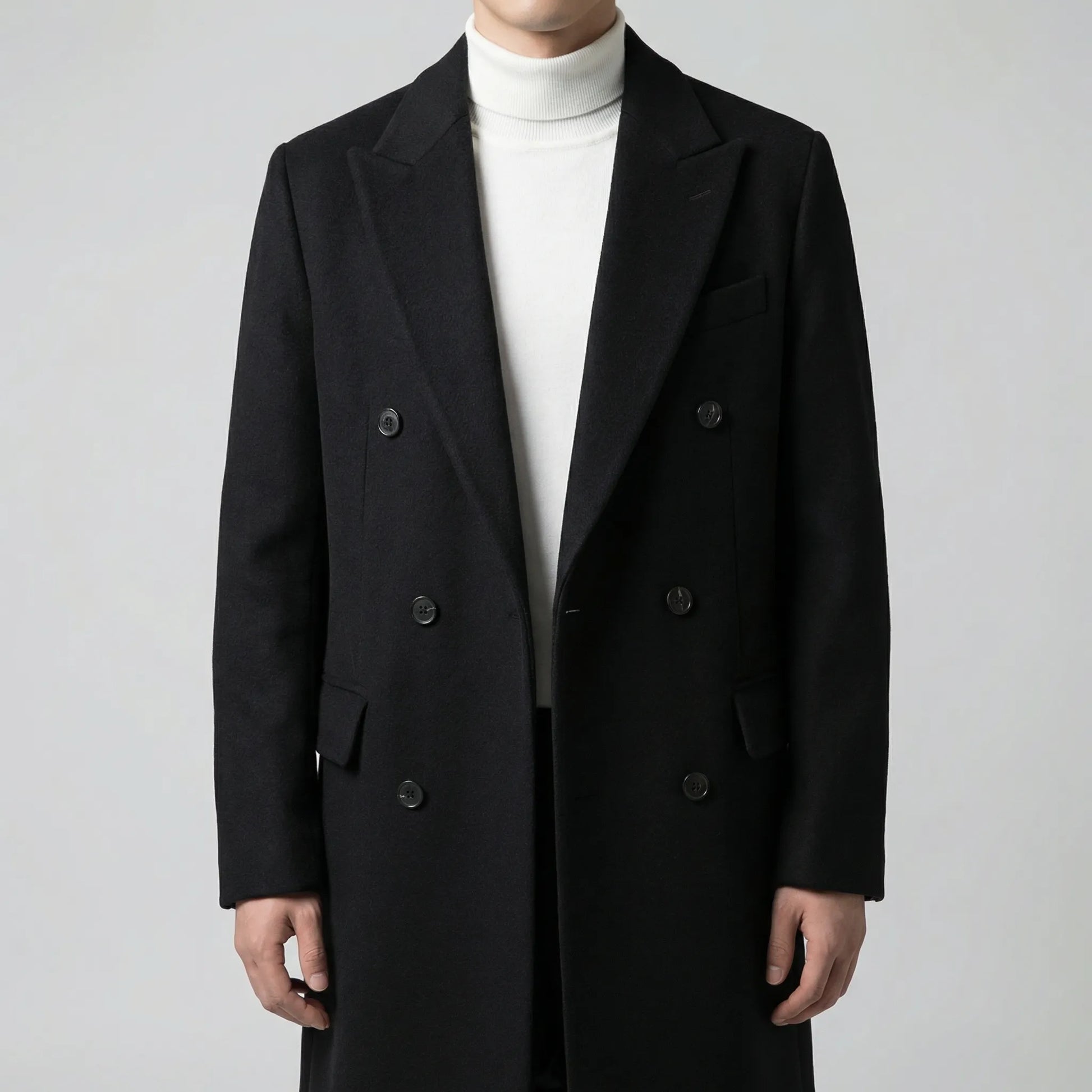 Brumfeld - Double-Breasted Long Overcoat For Men