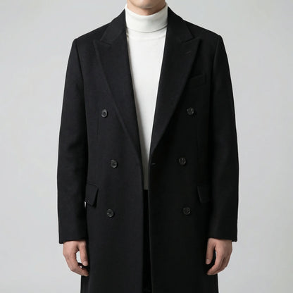 Brumfeld - Double-Breasted Long Overcoat For Men