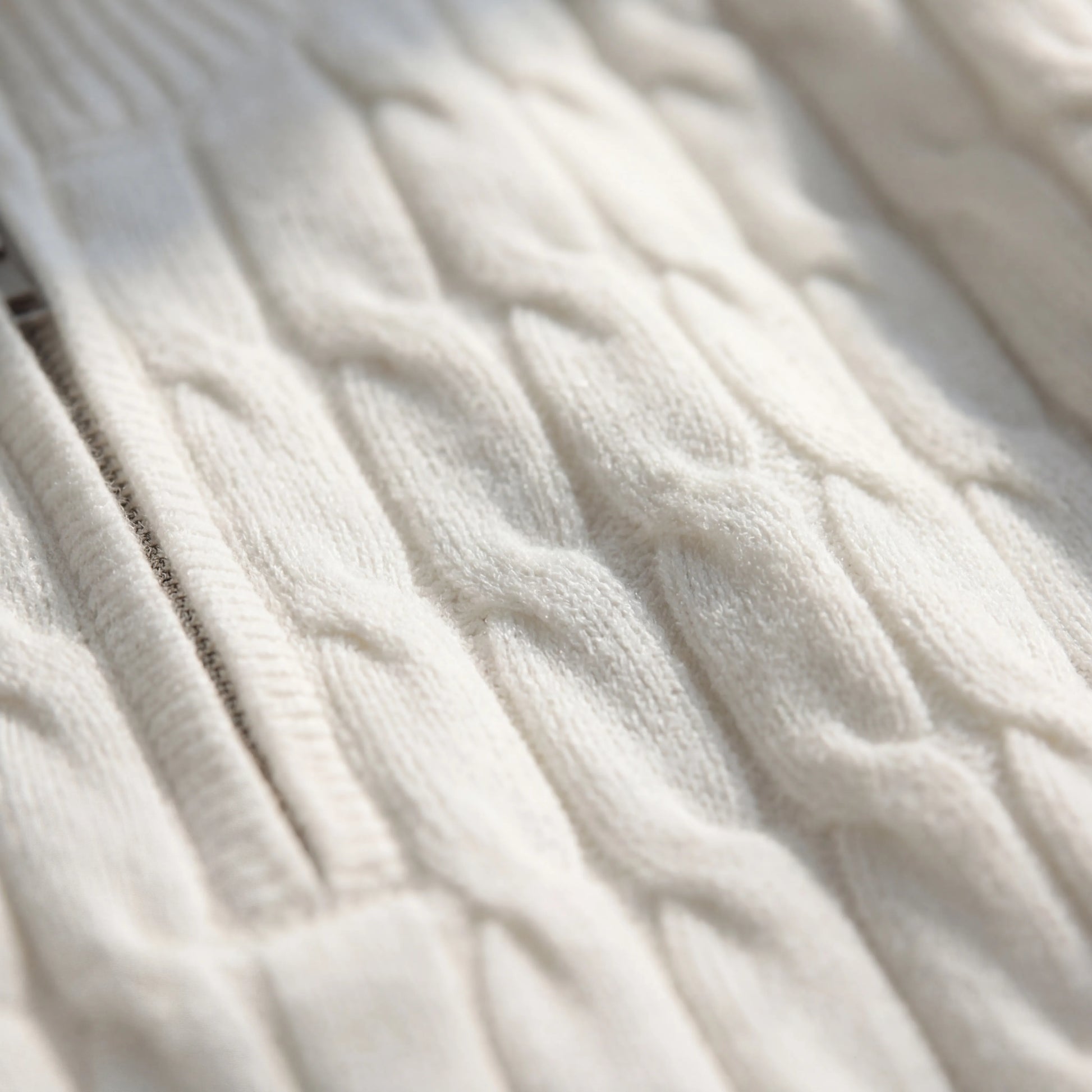 Cableux - Cable Knit Half-Zip Pullover Sweater
