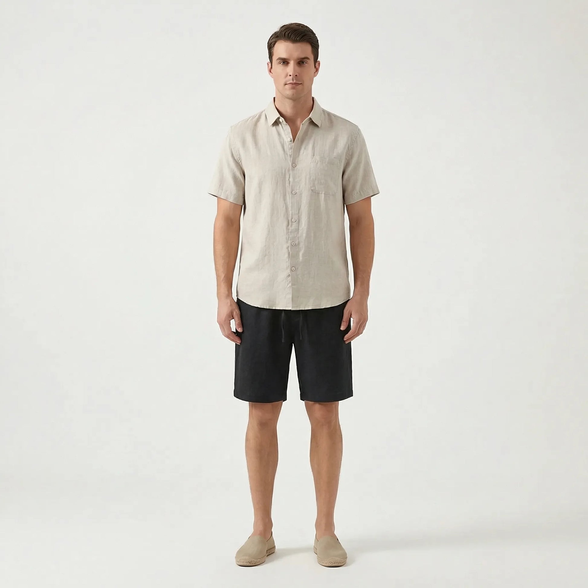 Calmoure | Short-Sleeve Button-Up Shirt And Shorts Set