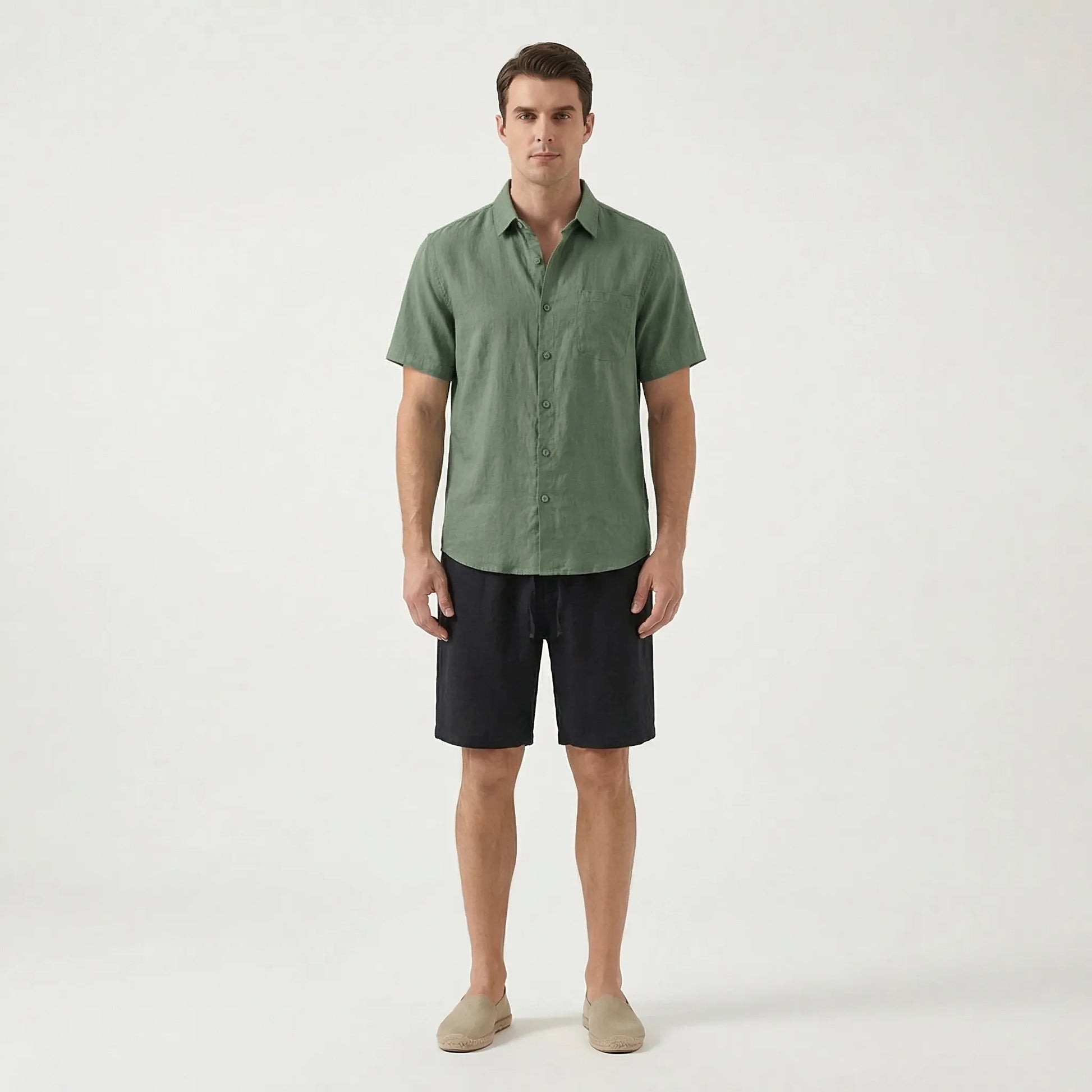 Calmoure | Short-Sleeve Button-Up Shirt And Shorts Set