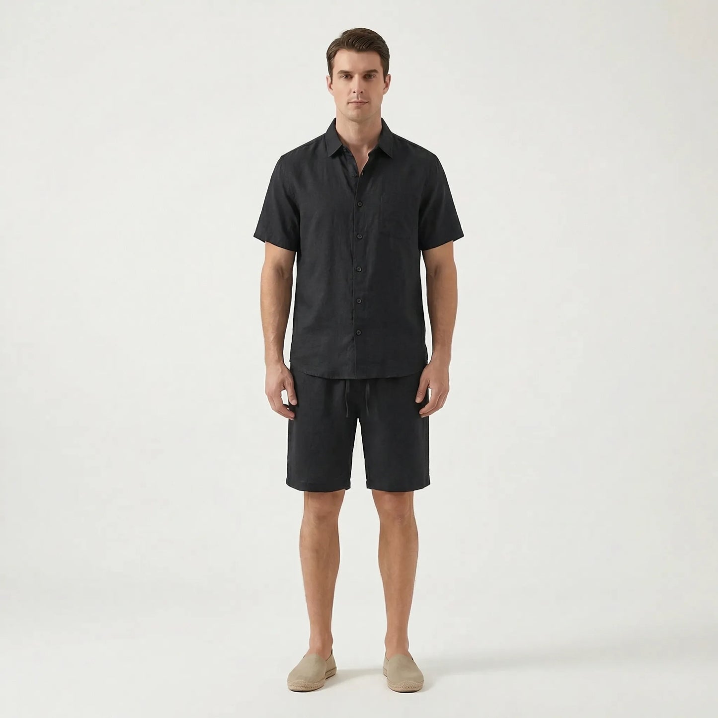 Calmoure | Short-Sleeve Button-Up Shirt And Shorts Set