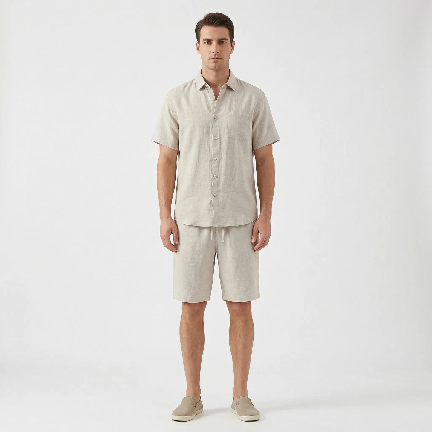 Calmoure | Short-Sleeve Button-Up Shirt And Shorts Set