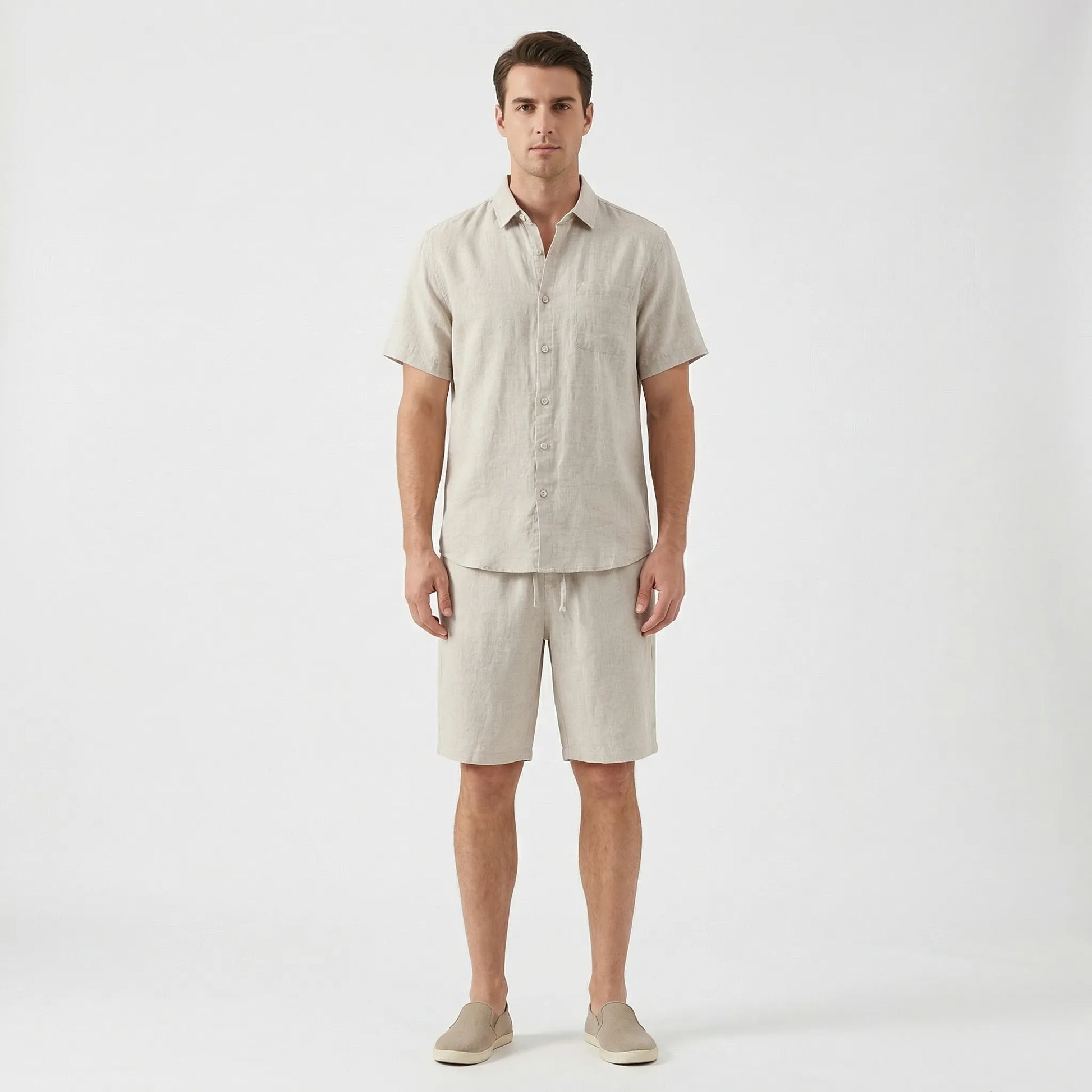 Calmoure | Short-Sleeve Button-Up Shirt And Shorts Set