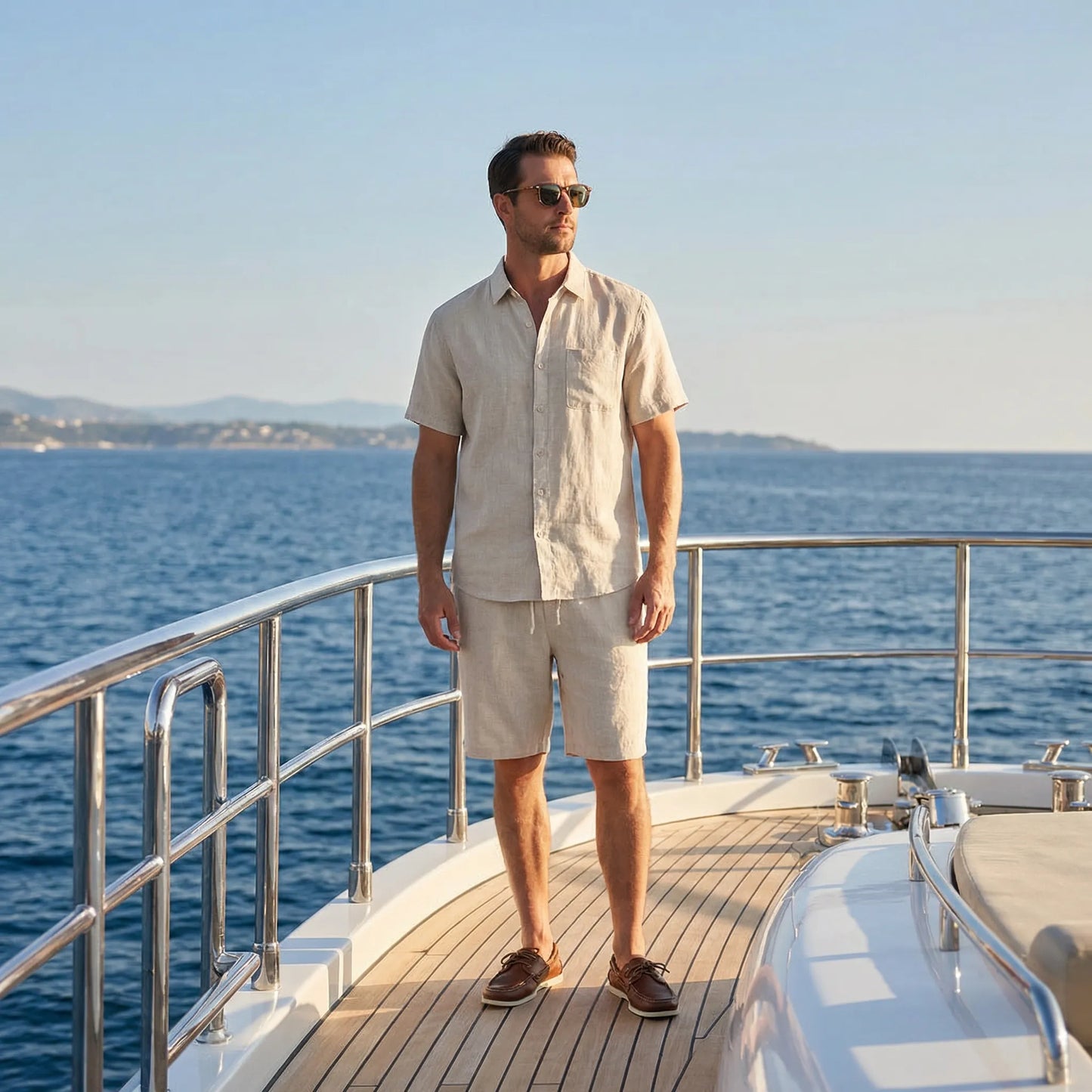 Calmoure | Short-Sleeve Button-Up Shirt And Shorts Set