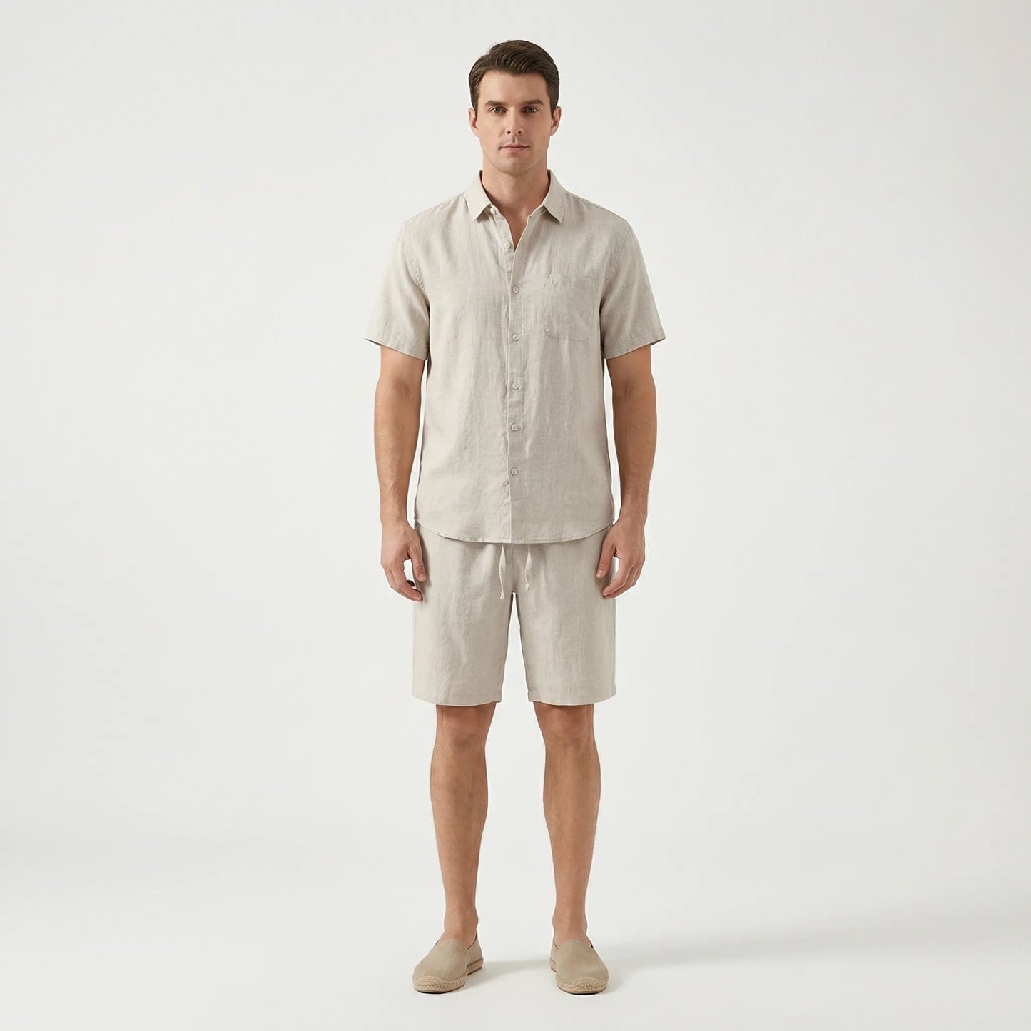 Calmoure | Short-Sleeve Button-Up Shirt And Shorts Set