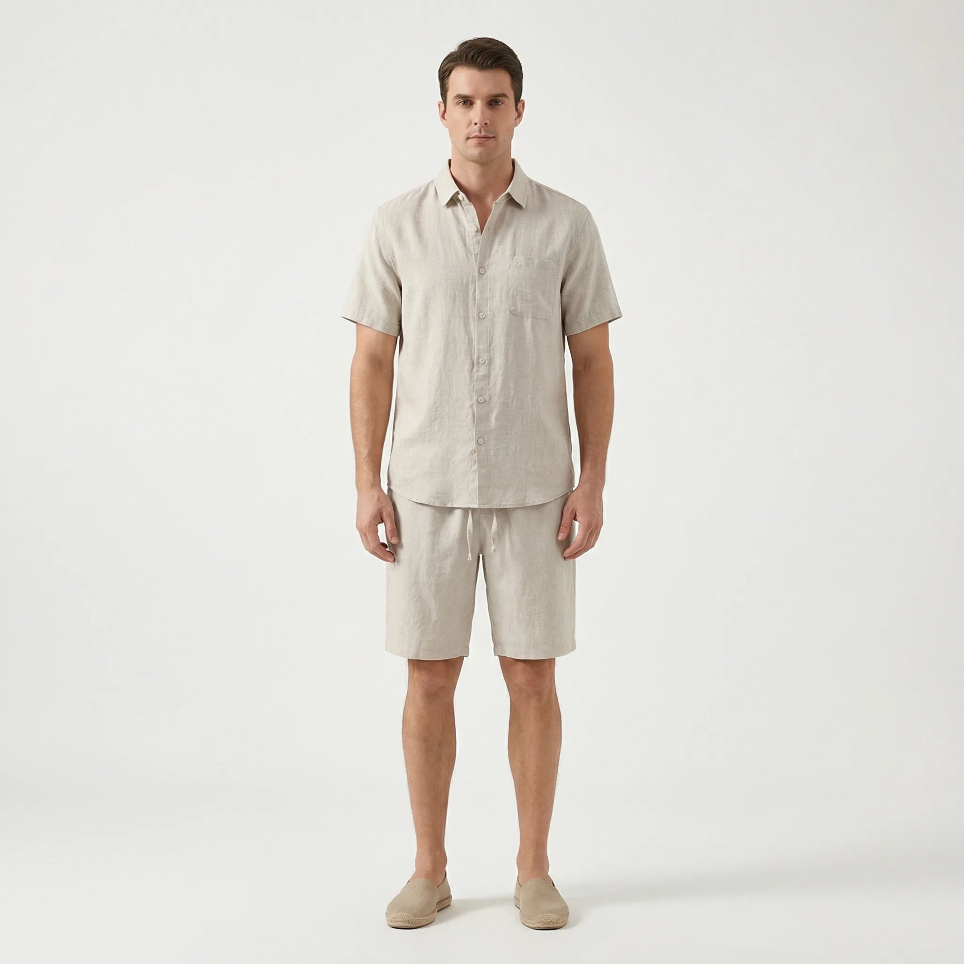 Calmoure | Short-Sleeve Button-Up Shirt And Shorts Set
