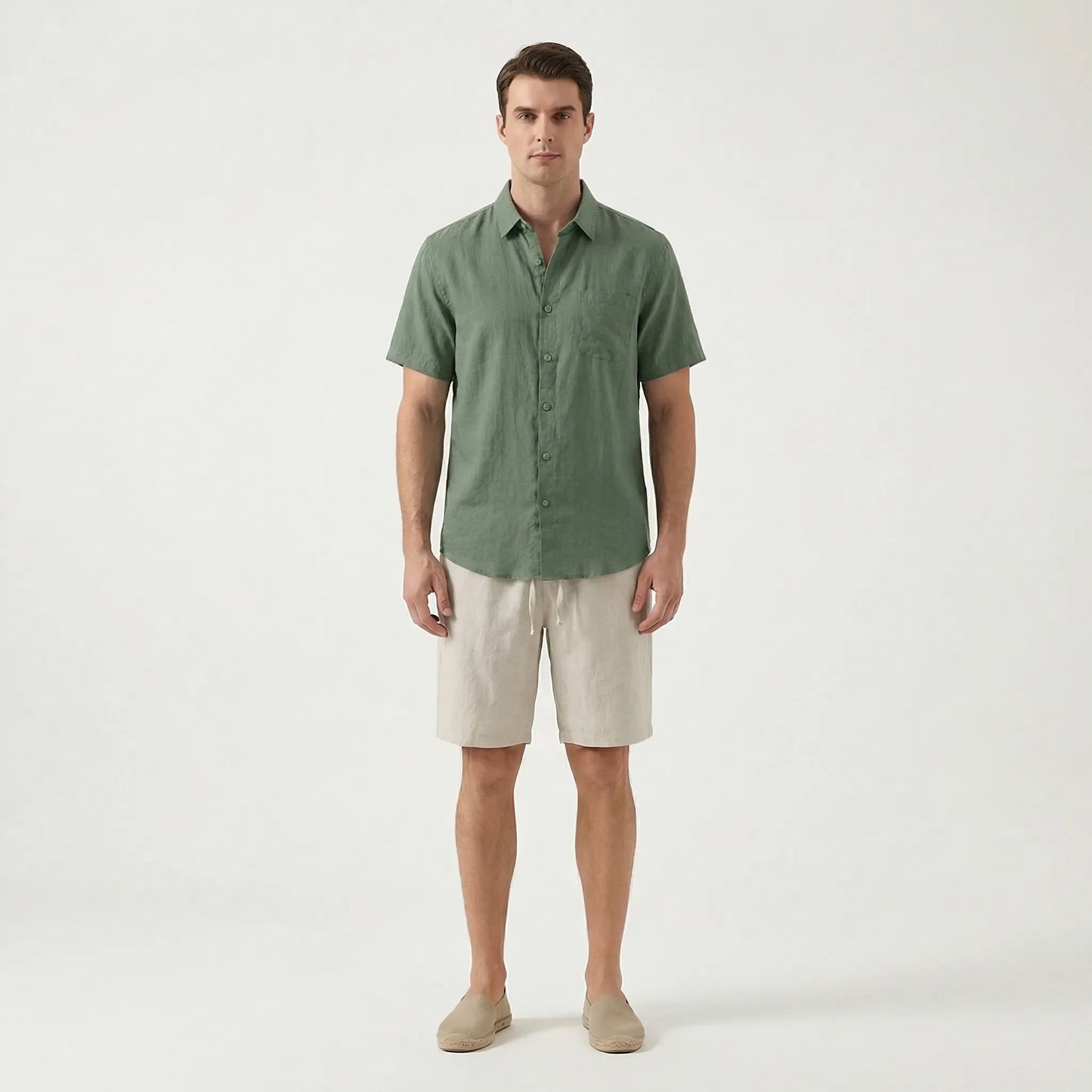 Calmoure | Short-Sleeve Button-Up Shirt And Shorts Set
