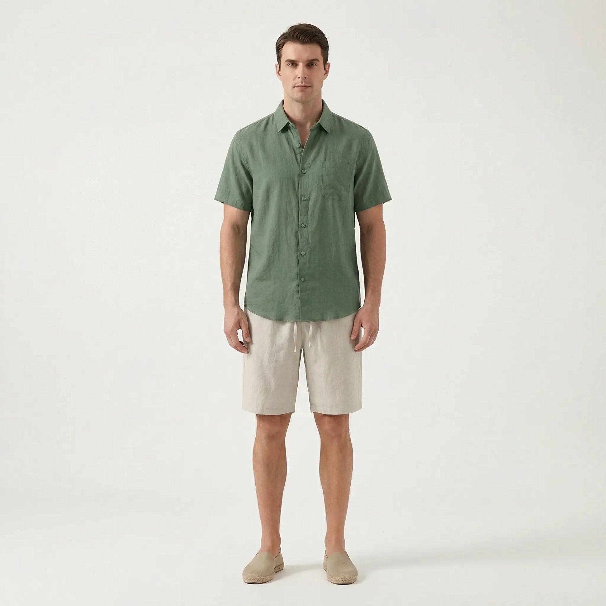 Calmoure | Short-Sleeve Button-Up Shirt And Shorts Set