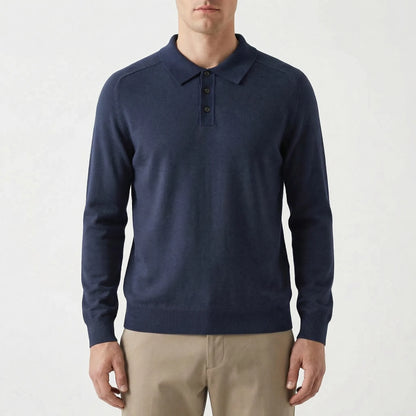 Clarvelo | Tailored Long-Sleeve Knit Polo