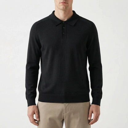 Clarvelo | Tailored Long-Sleeve Knit Polo