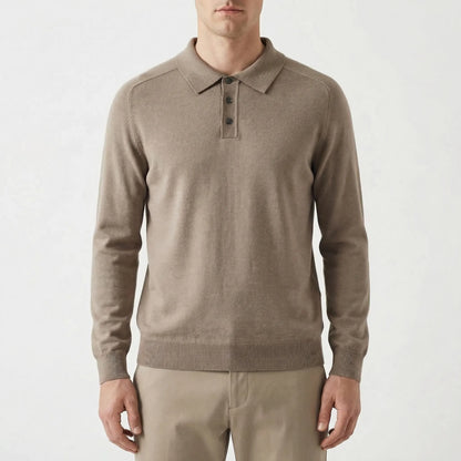 Clarvelo | Tailored Long-Sleeve Knit Polo