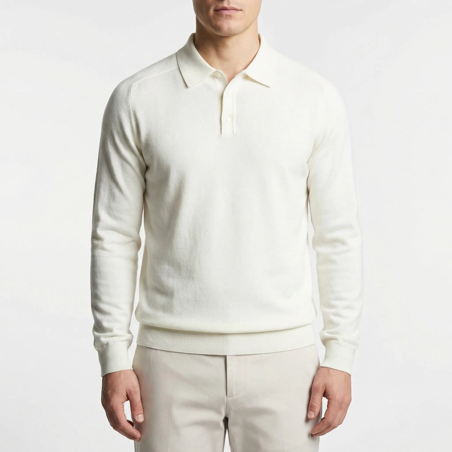 Clarvelo | Tailored Long-Sleeve Knit Polo