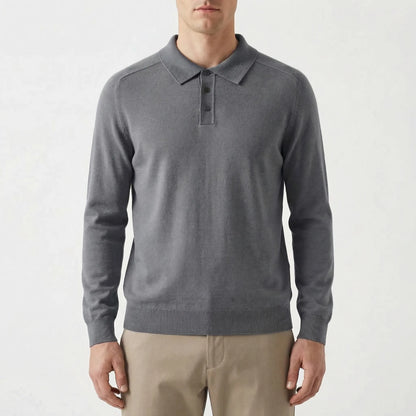 Clarvelo | Tailored Long-Sleeve Knit Polo