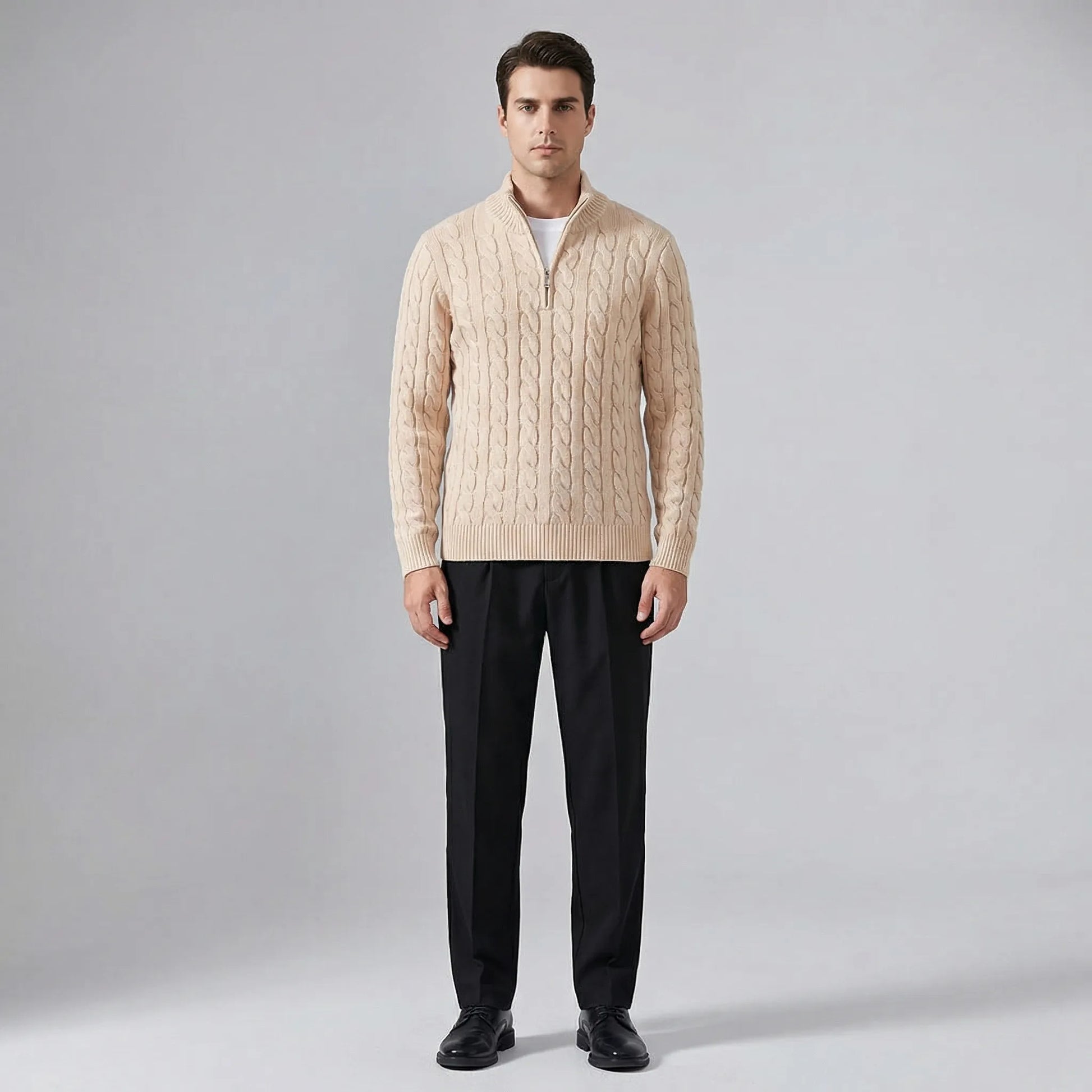 Clarvex - Cable-Knit Sweater And Trouser Set