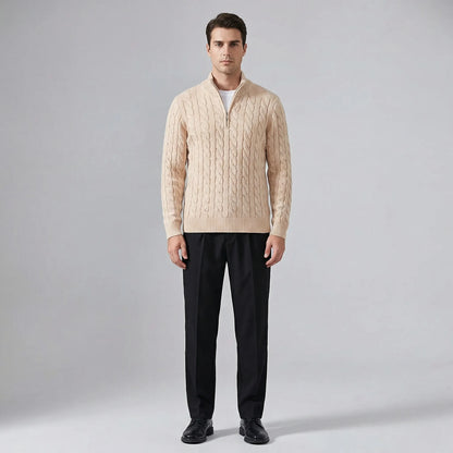Clarvex - Cable-Knit Sweater And Trouser Set