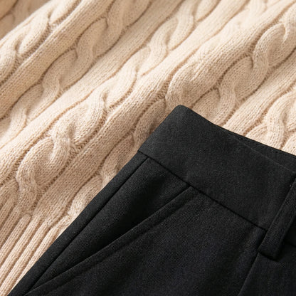 Clarvex - Cable-Knit Sweater And Trouser Set