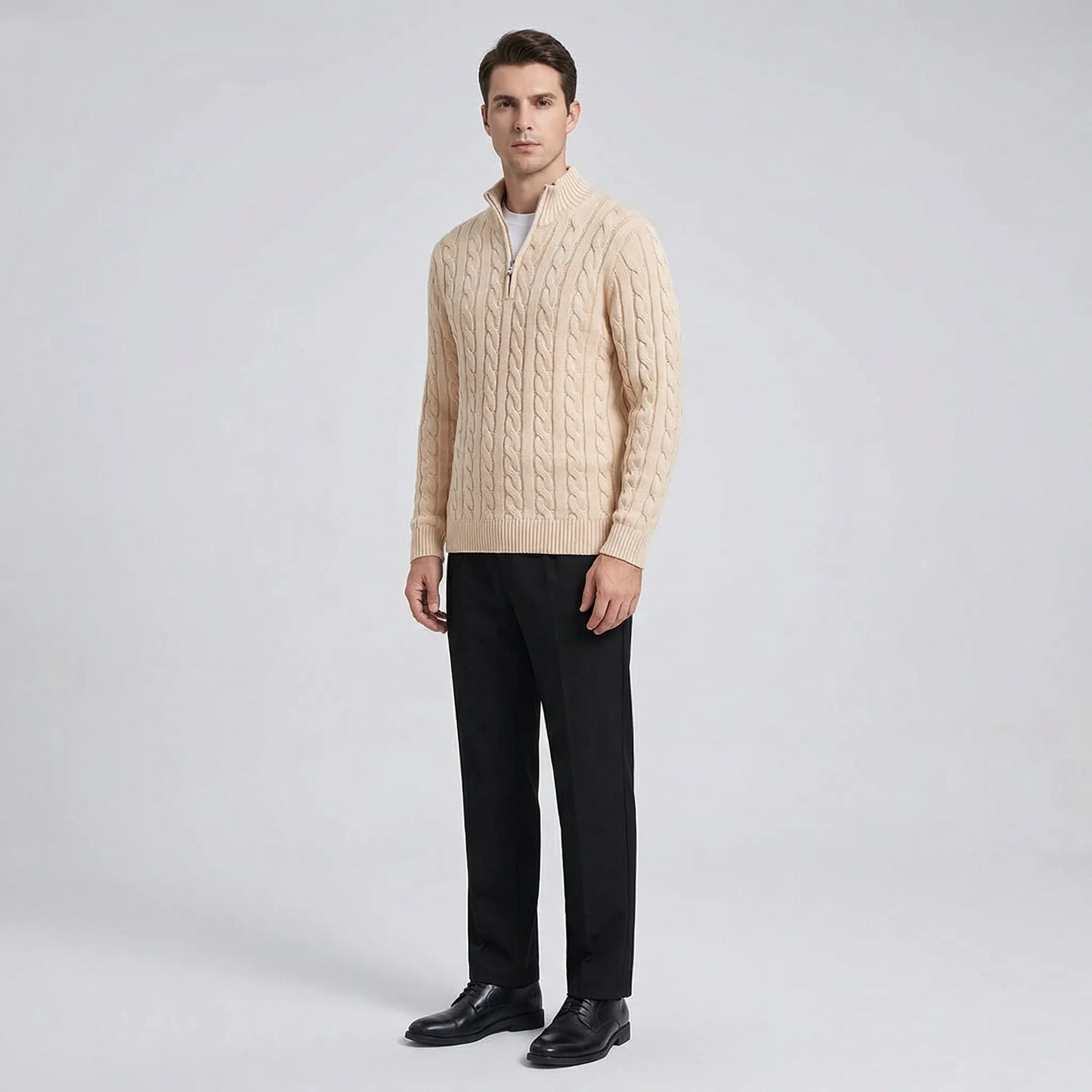 Clarvex - Cable-Knit Sweater And Trouser Set