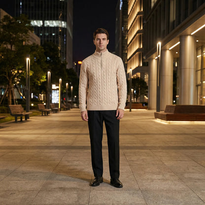 Clarvex - Cable-Knit Sweater And Trouser Set