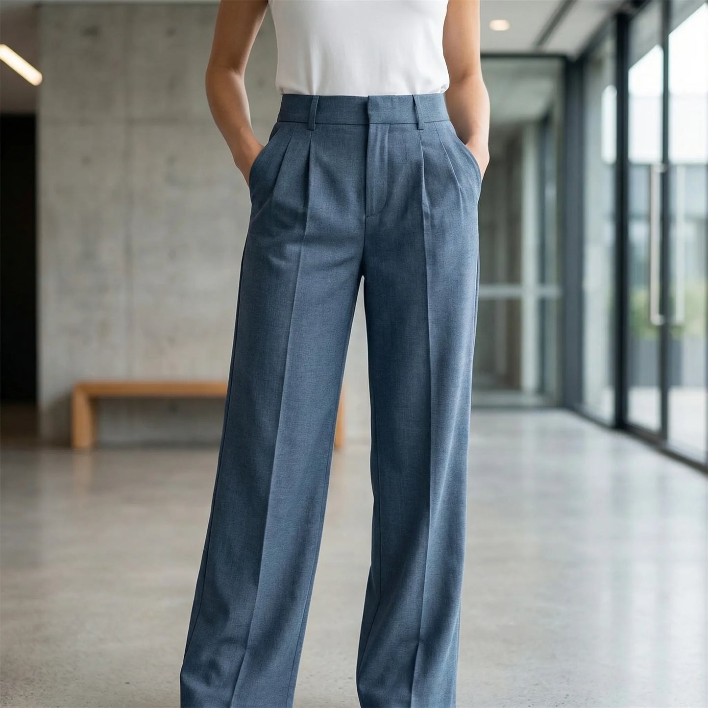 Classiva | High-Waist Wide-Leg Trousers Women