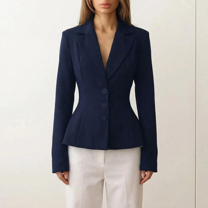 Clauvis | Fitted V-Neck Long Sleeve Blazer